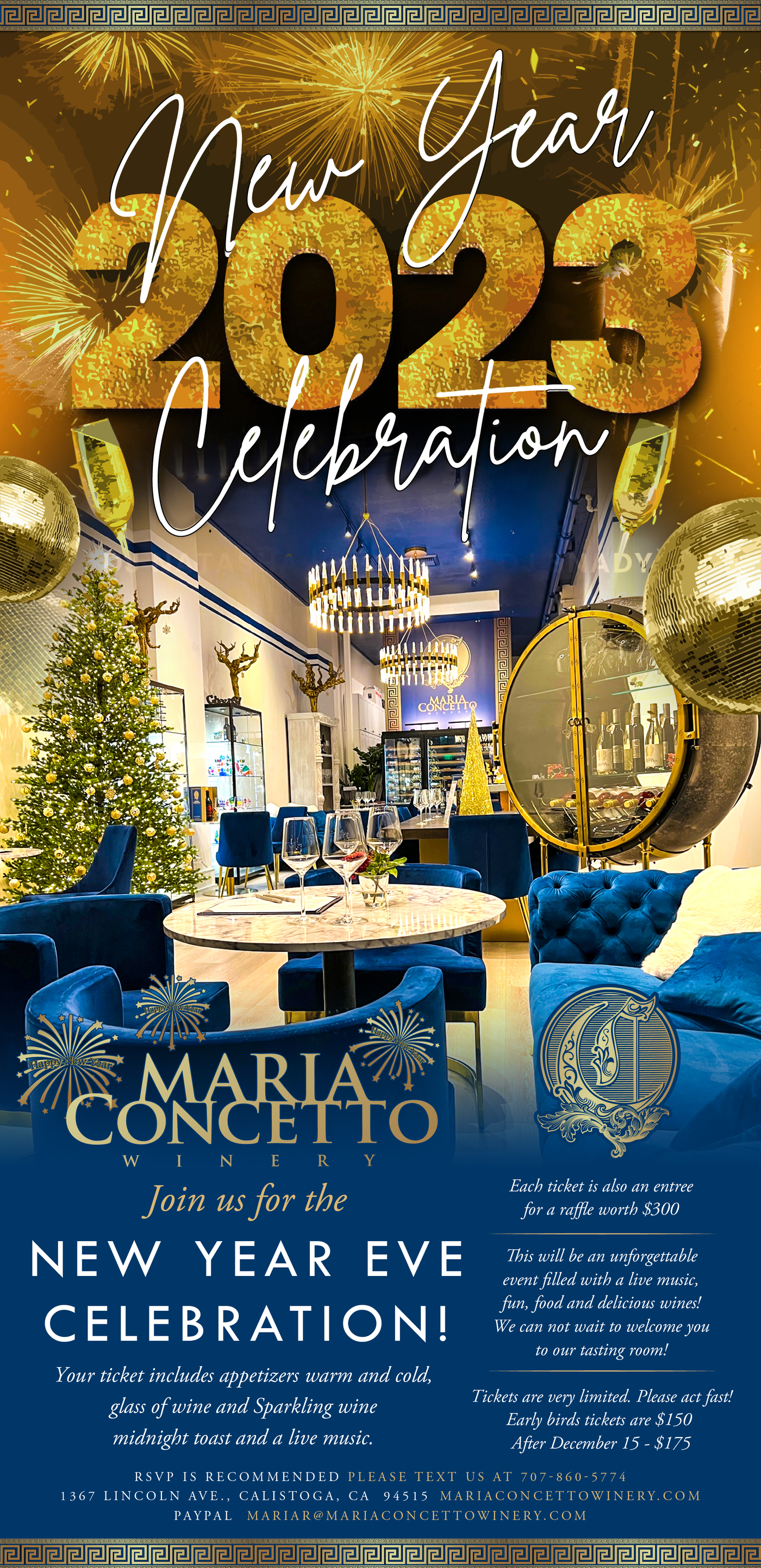2023 NEW YEAR EVE CELEBRATION! – Maria Concetto Winery
